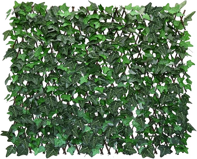 GLANT Expandable Fence Privacy Screen for Balcony Patio Outdoor,Decorative Faux Ivy Fencing Panel,Artificial Hedges (Single Sided Leaves) (1, Green-Ivy)