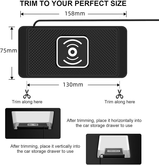 Wireless Charger Car Charging Pad 15W Fast Wireless Mobile Phone Charger Tablet Charging Pad Compatible for iPhone 11/12/13/14/15/16/17 Samsung S24/S23/S22