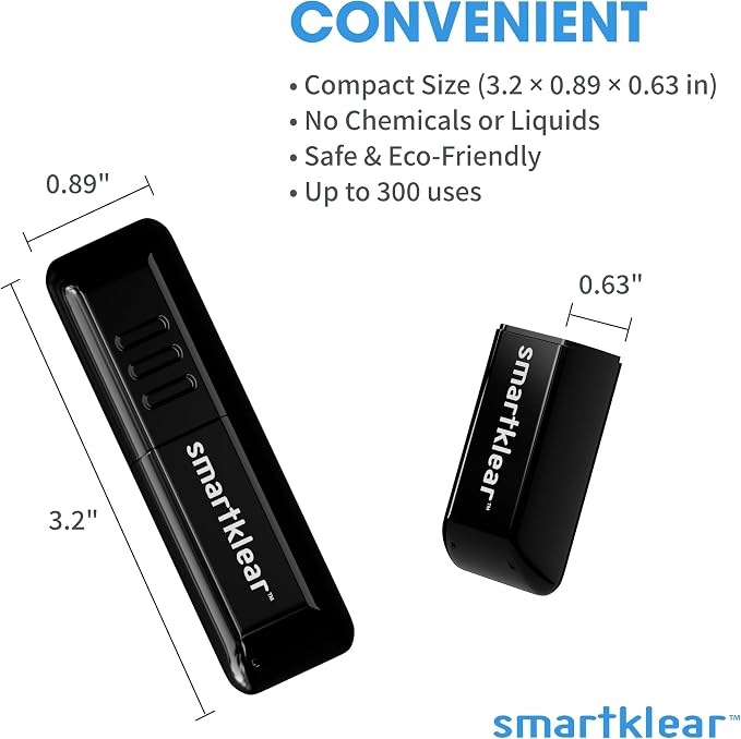 SmartKlear Smart Phone Screen Cleaner - Compatible with iPhones, Androids, and More - Cleaner with Carbon Microfiber Tech-Black-1 Count (Pack of 1)