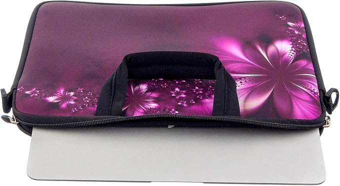 RICHEN 17 inch Laptop Shoulder Bag Carrying Case Computer PC Cover Pouch with Handle Fits 15.6/16/17/17.3/17.4 inch Laptop Notebook (16-17.3 inch, Flowers)