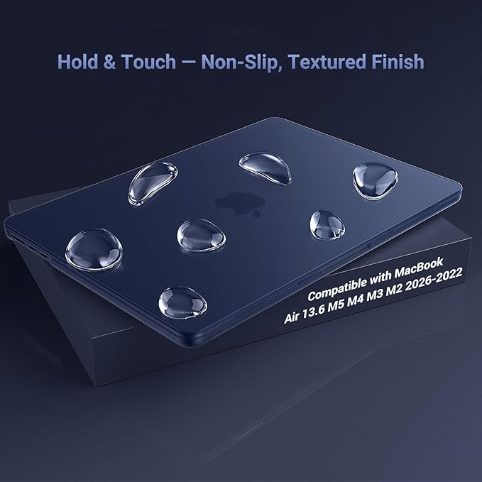 MOSISO Compatible with MacBook Air 13 inch Case M5 2026 M4 2025 M3 M2 2024-2022 A3449 A3240 A3113 A2681, Hard Shell&Keyboard Cover&Screen Film&Type C for MacBook Air 13.6 inch Case, Midnight
