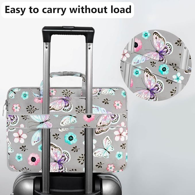 Hseok Laptop Shoulder Bag 13-14 inch Shockproof Water-Resistant HandBag with Small Case Compatible with MacBook Pro/Neo 14" M5/M4/M3/M2/M1, Mac Air/Pro 13.3", XPS 13/14, Most 13"-14" PC,Butterfly