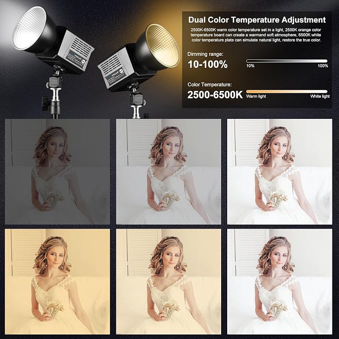 PULUZ Portable Video Light, COB Fill Light with 2500-6500K Adjustable Color Temperature, 8 Creative Lighting Effects, Perfect for Photography Studio, Outdoor Shooting and Live Streaming