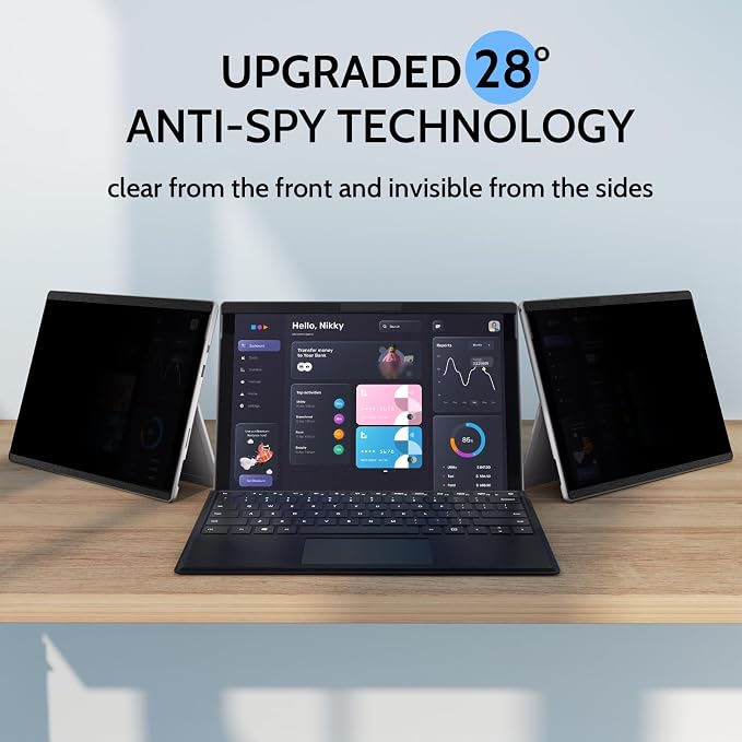 IPROKKO Magnetic Removable Privacy Screen Protector for Microsoft Surface Go 4/3/2/1 10.5 Inch (2018-2023), Matte Anti Glare Blue Light Scratch Spy Laptop Computer Monitor Screen Filter Compatible With Webcam & Pen
