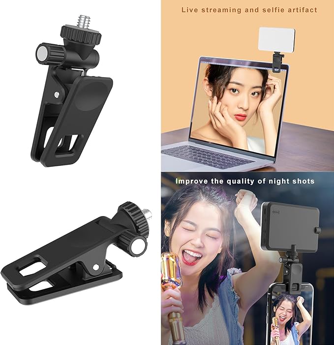 Monitors Top Camera Mount Clamp Hanging Webcam Stand with 1/4" Screw for Live Stream Video Conferencing