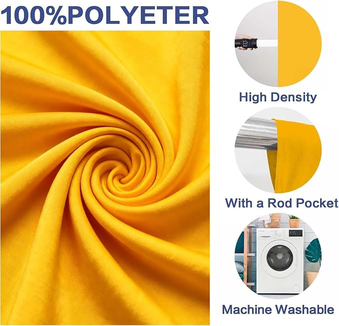 Photo Backdrop Yellow Background Fabric Professional Photography Solution 6x9ft Seamless Design Eliminate Wrinkles Short Video Food Photography Summer Theme Event