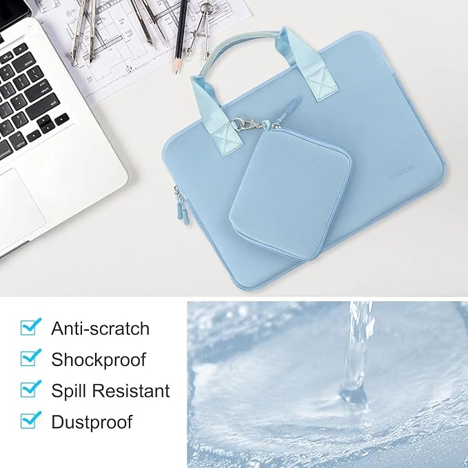 Hseok Laptop Sleeve 14.1-15 inch Case with Small Pouch, Neoprene Computer Bag Compatible with MacBook Air 15 M4 A3241 M3 A3114 M2 A2941, MacBook Pro 15 A1990 A1707, XPS 15 & More 14-15 PC,S02B01