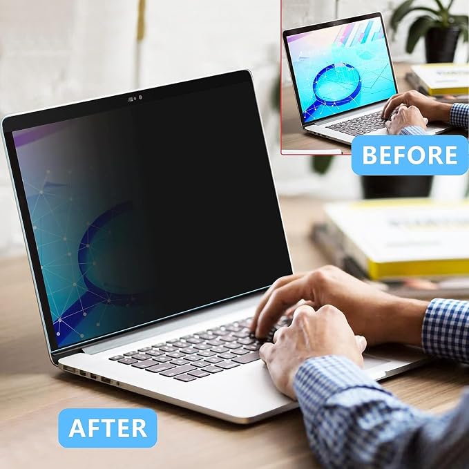 ZOGEAA Privacy Screen MacBook Pro 15 inch (2016-2019), Magnetic Removable Anti Blue Light Glare Filter Privacy Screen Protector with Camera Cover for Mac 15In Laptop