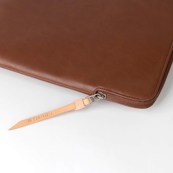 Comfyable Leather Laptop Sleeve Compatible with 16 Inch MacBook Pro M5 Pro/Max & 15 Inch MacBook Air M5 2026 (Loose Fit), Brown