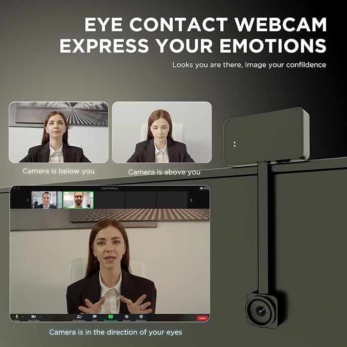 4K Webcam for PC with Remote Control, Ultra HD 1/2.55'' Sensor, Autofocus, 10x Digital Zoom, Low Light Performance, Streaming Camera for PC/Video Calling/Zoom/Skype/Teams