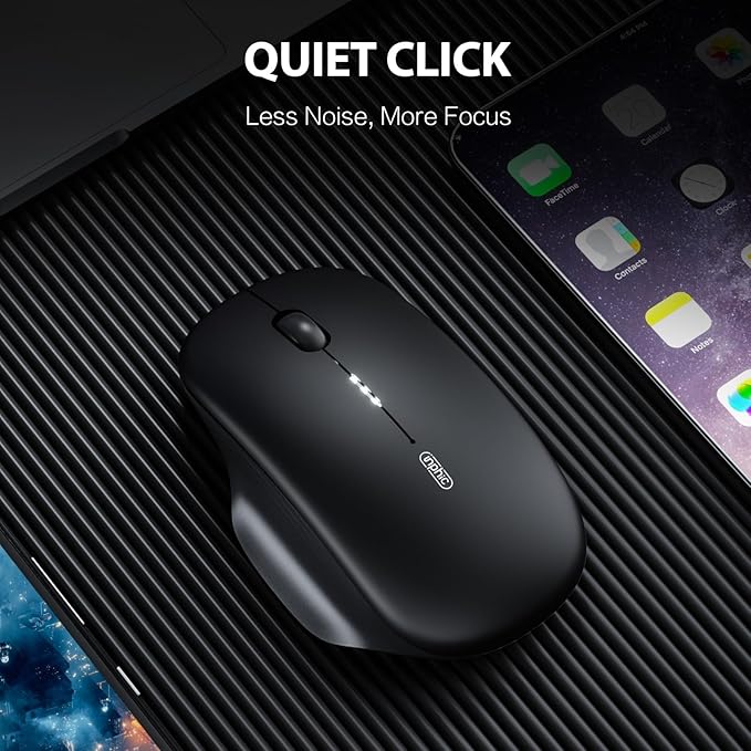 INPHIC M1 II Wireless Mouse Bluetooth, 80g Tri-Mode (Bluetooth 5.0/4.0+USB) Computer Mouse, Visible Battery Leval, Type-C Charging, for Windows/PC/Mac/Tablet/Laptop - Black