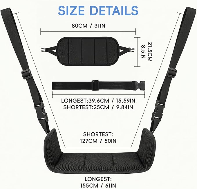 SPRING SEAON Wheelchair Foot Rest Hammock, Adjustable Leg Support Foot Sling with Soft Padded Base, Anti-Squeeze Footrest Replacement for Wheelchairs, Essential Wheelchair Accessories (Black)