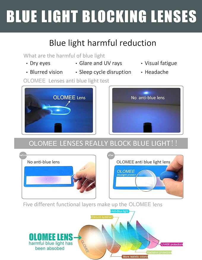 Blue Light Blocking Reading Glasses Men Large Wide Oversized Square Computer Readers Glasses for Big Head/Large Face