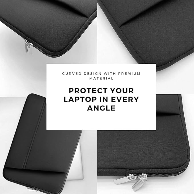 TEDNETGO Laptop Sleeve 15.6 inch, Upgrade Sturdy Portable Monitor Computer Laptop Case, Carrying Sleeve Bag Briefcase Bag 15.6'' with Pockets for MacBook PC Mac HP Lenovo Dell Asus Xbox Switch, Black