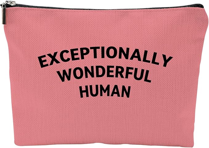 ZUYUROU Inspirational Makeup Bag Exceptionally Wonderful Human Cosmetic Pouch for Travel and Purse Organization Canvas Zipper Case Pink
