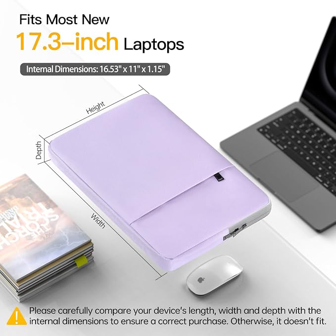 17 inch 360° Protective Laptop Case Sleeve for HP 17 inch Laptop, HP Envy 17, Pavilion 17, OmniBook 7, ASUS/Dell/Acer/Lenovo/LG/MSI Shockproof Water-Resistant Computer Bag with Accessory Pocket