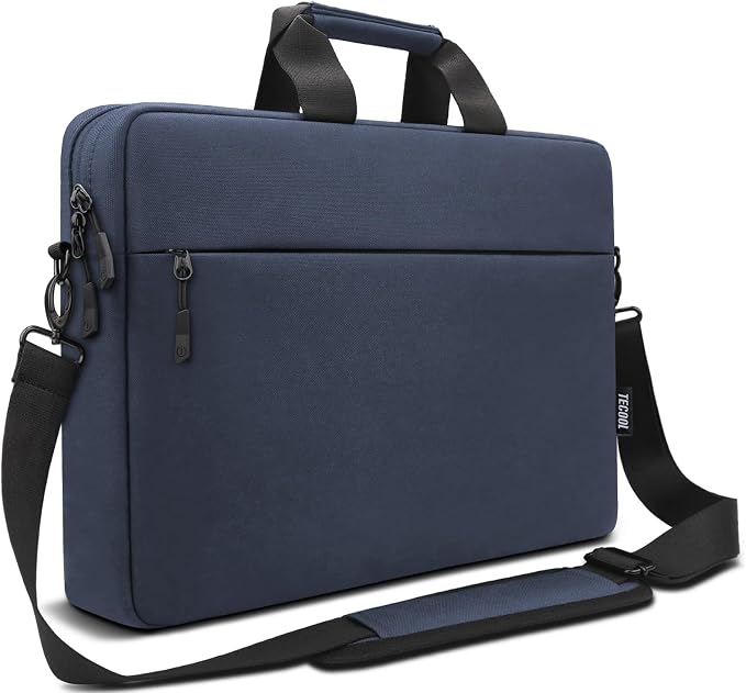 TECOOL Laptop Bag 17 17.3 Inch, Waterproof Laptop Case Sleeve Messenger Bag Briefcase with Shoulder Strap for 17 17.3 Inch Lenovo HP Dell Acer ASUS Notebook Computer Carrying Case, Dark Blue
