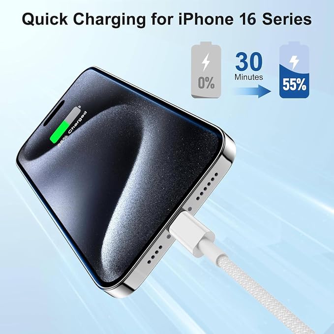 USB C to C Fast Charger Cable 3ft, Type C to USB C Charging Cord Wire for iPhone 17 Pro Max/17 Air/16 Pro/15 Plus,MacBook Pro 2021/2020/2019/2018,iPad 12.9/11 inch/Mini/Air,Samsung Galaxy