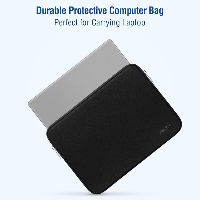 MOSISO Laptop Case 16 inch, 15-15.6 inch Laptop Sleeve Bag Compatible with MacBook Pro 16 M5 M4 M3 M2 M1, HP Acer Dell Lenovo ASUS Notebook, Neoprene Computer Sleeve Bag with Small Case, Black