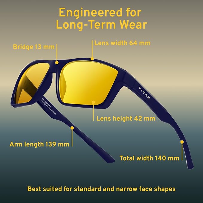 Titan Gaming Glasses, Blue Light Blocking, Night Driving Glasses for Men, Computer Protection, Gift for Gamers