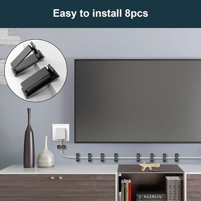 INCHOR Cable Management Kit 210 Pcs, 5 Cord Organizer for Desk, 28 Cable Clips, 100 Fastening Cable Ties, 4 Cable Sleeve Split, 10 Wire Organizers for Cords, 20 Zip Tie Mounts for Car Office Home