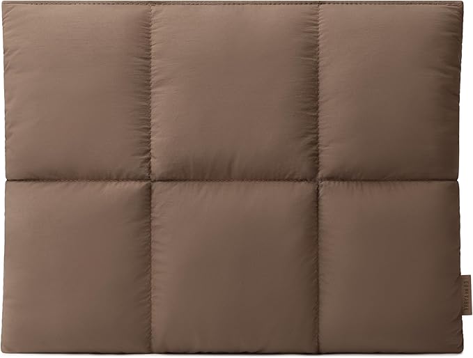 Comfyable Puffy Laptop Sleeve 13 Inch 14 Inch, Quilted Puffer Laptop Carrying Case for Women, Pillow Case Compatible with MacBook Air/Pro M5 M4 M3 M2 Pro/Max 2026, 13" MacBook Neo A18, Mocha Brown