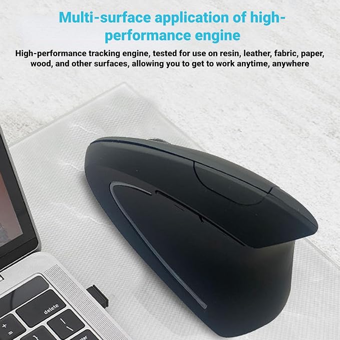 Vertical Mouse for Gaming and Work, 2.4G Wireless Lighted Mouse with Adjustable DPI, Battery Operated