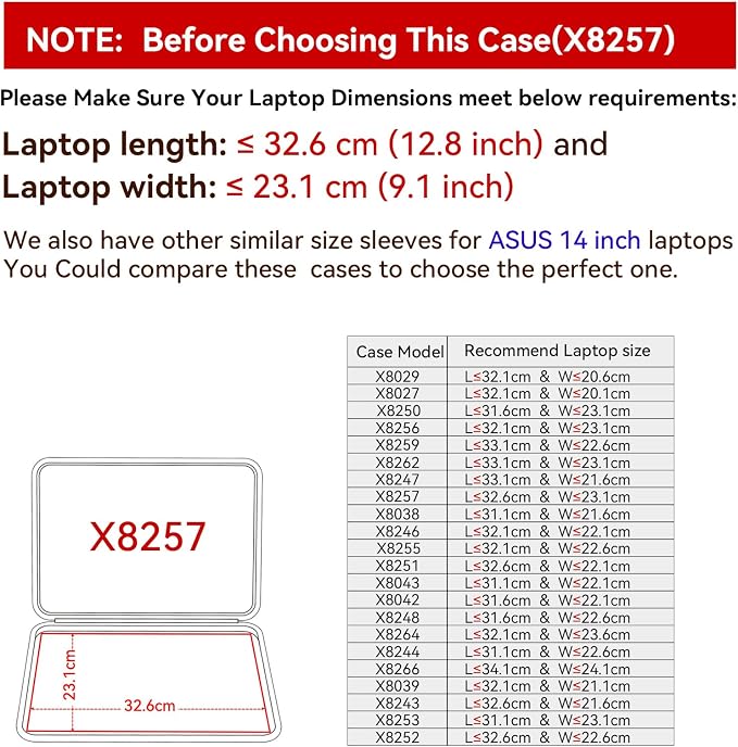 Smatree Hard EVA Protective Sleeve Case Compatible for 14 inch ASUS Chromebook C424/C423 Laptop Anti-Shock and Waterproof Bag (X8257)
