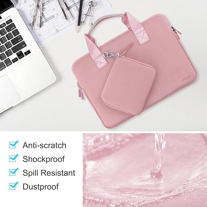 Hseok Laptop Sleeve 14.1-15 inch Case with Small Pouch, Neoprene Computer Bag Compatible with MacBook Air 15 M4 A3241 M3 A3114 M2 A2941, MacBook Pro 15 A1990 A1707, XPS 15 & More 14-15 PC,P02K01