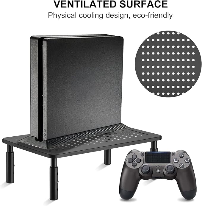 suptek Computer Monitor Stand Riser,Monitor Riser for Laptop, Printer, Notebook and All Flat Screen TV Display with Vented Platform,3 Height Adjustable Laptop Riser,1 Pack,Black(MST003)