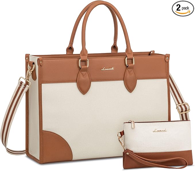 LOVEVOOK Laptop Bag for Women 15.6 lnch,Waterproof Laptops Tote Bags for Womens,Professional Work Bags for Women with Cup Holder,Large Laptop Purse Computer Briefcase Office Teacher Clutch Bag,2 PCS