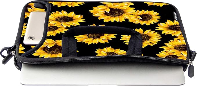RICHEN 17 inch Laptop Shoulder Bag Carrying Case with Handle Fits 15.6/16/17/17.3/17.4 inch Laptop Notebook (16-17.3 inch, Sunflowers)