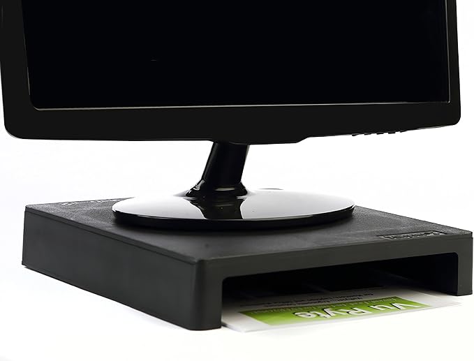 Vu Ryte Stackable 2 Inch Computer Monitor Riser Stand, VuRyser 2, Black, VUR 4855 (2-Pack)