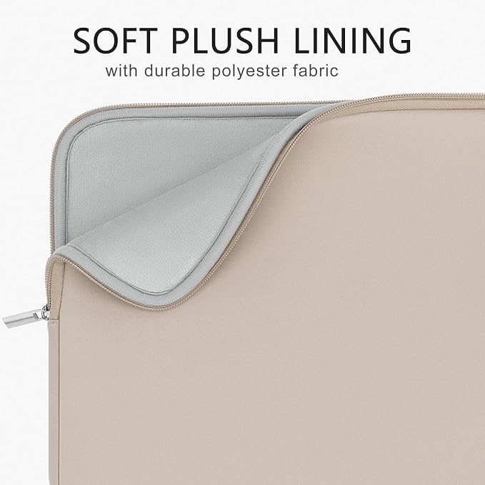 RAINYEAR 15.6 Inch Laptop Sleeve Case Compatible with 15.6 Inch Computer Chromebook PC Notebook Ultrabook, Protective Soft Padded Lightweight Laptop Carrying Bag Cover, Khaki