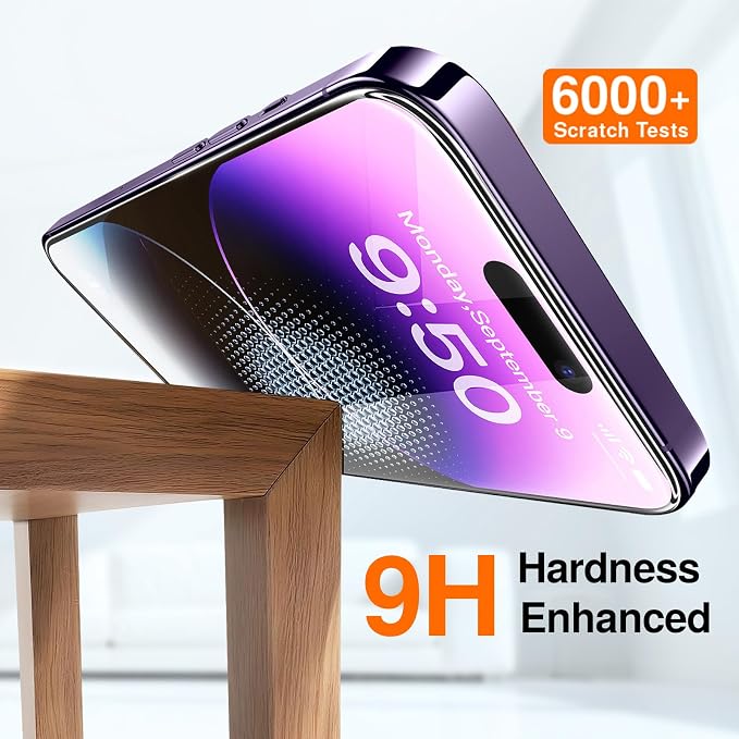 SMARTDEVIL 2 Pack Screen Protector for iPhone 14 Pro Max, 9H Hardness Military Grade Shatterproof HD Clear Tempered Glass, Easy to Install, Auto Bubble-Free and Dust-Free Box, Case Friendly