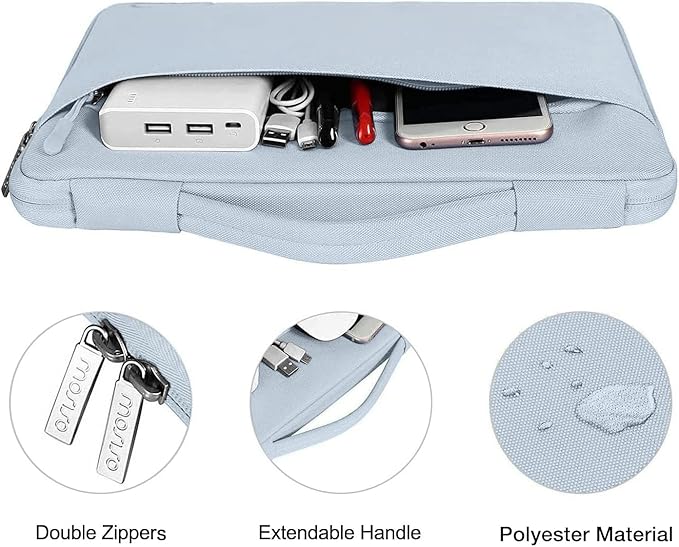 MOSISO Compatible with MacBook Air 15 inch Case M5 2026 M4 2025 M3 M2 2024 2023 A3448 A3241 A3114 A2941,Protective Hard Shell&Carrying Sleeve Bag&Keyboard Cover&Webcam Cover&ScreenFilm, Baby Blue