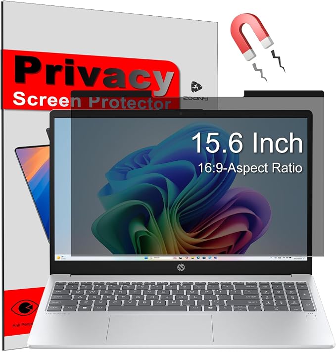 KEANBOLL 15.6 Inch Magnetic Privacy Screen for Laptops (16:9) - Removable Anti-Glare Filter with Blue Light Reduction | Compatible with HP, Dell, Acer, Asus, Samsung, Lenovo Laptops etc