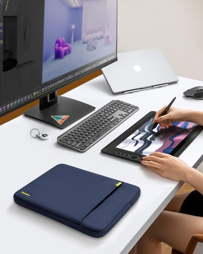tomtoc 360 Protective Laptop Sleeve Set for 16-inch MacBook Pro M5 Pro/Max (2026) A3428 A3429, M4/M3/M2/M1 A3403 A3186 A2991 A2780, Water-Resistant Laptop Case with Accessory Pouch Fits Dell XPS 16