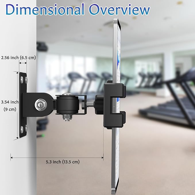 iPad Wall Mount, Tablet Wall Mount Holder - 360° Rotating Bracket, 180° Horizontal/Vertical Tilt Arm, Compatible with 4.7"-12.9" Devices Including iPad Pro, Mini, Air - Ideal for Home, Office