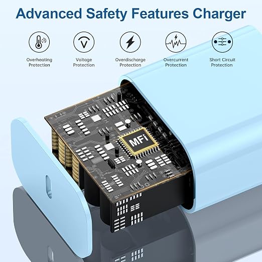 iPhone 17 16 15 Charger/10ft Type C to C Charging Cable Cord Long, USB C Fast Charging Block Plug for Apple iPhone 17 Pro Max/17 Air/16 Pro/15 Plus/AirPods/iPad/mini Plug Cube Birck Box Power Adapter