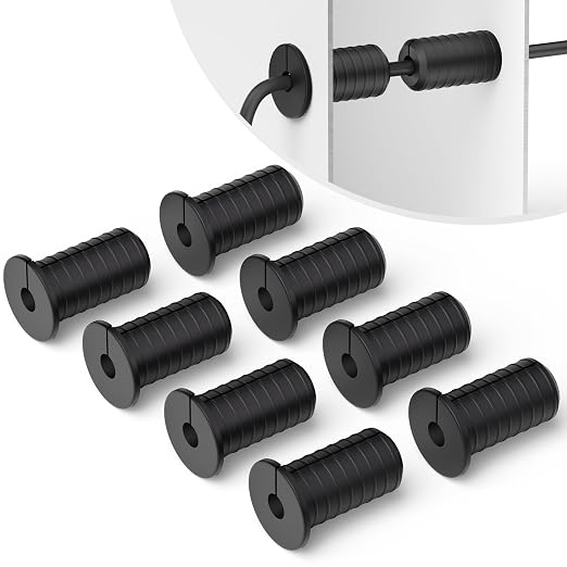 8PCS 3/4 Inch Cable Grommets for Starlink, Wall Bushing Grommet 3/4" Black Non-Slip Waterproof Wall Grommets for Cables 19mm Diameter Starlink Cable Routing Kit for Organizing Protecting Cord