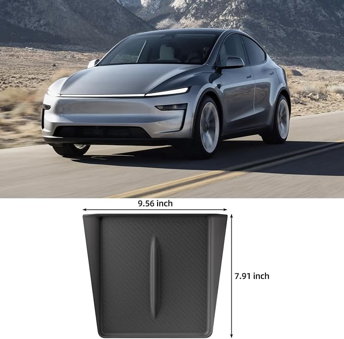 Wireless Charging Pad for 2025-2026 Tesla Model Y Juniper, Ultra-Thin Model Y Juniper Protective Silicone Mat Cover Accessories (Black)