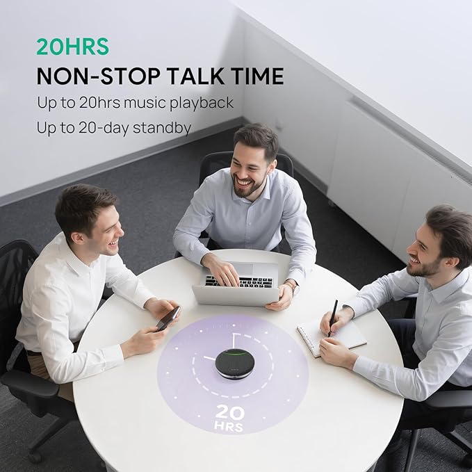 Yealink SP92 Bluetooth Speakerphone with Dongle Conference Speaker and Microphone Full-Duplex Noise Reduction 20h Teams Call 278g Wireless Portable Design Suitable for 4-6 Meeting Room