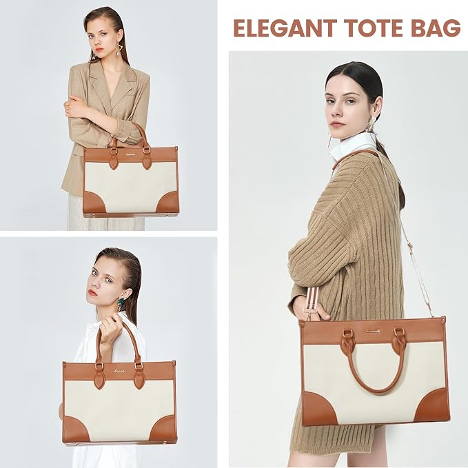 LOVEVOOK Laptop Bag for Women 15.6 lnch,Waterproof Laptops Tote Bags for Womens,Professional Work Bags for Women with Cup Holder,Large Laptop Purse Computer Briefcase Office Teacher Clutch Bag,2 PCS