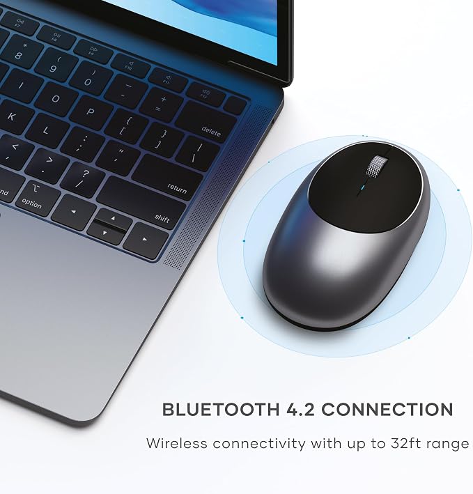 Satechi M1 Wireless Bluetooth Mouse, USB-C Rechargeable, Compact & Portable, for MacBook Air/Pro/Neo, iPad Air/Pro, iPad mini, Mac mini, iMac & Windows - Space Gray