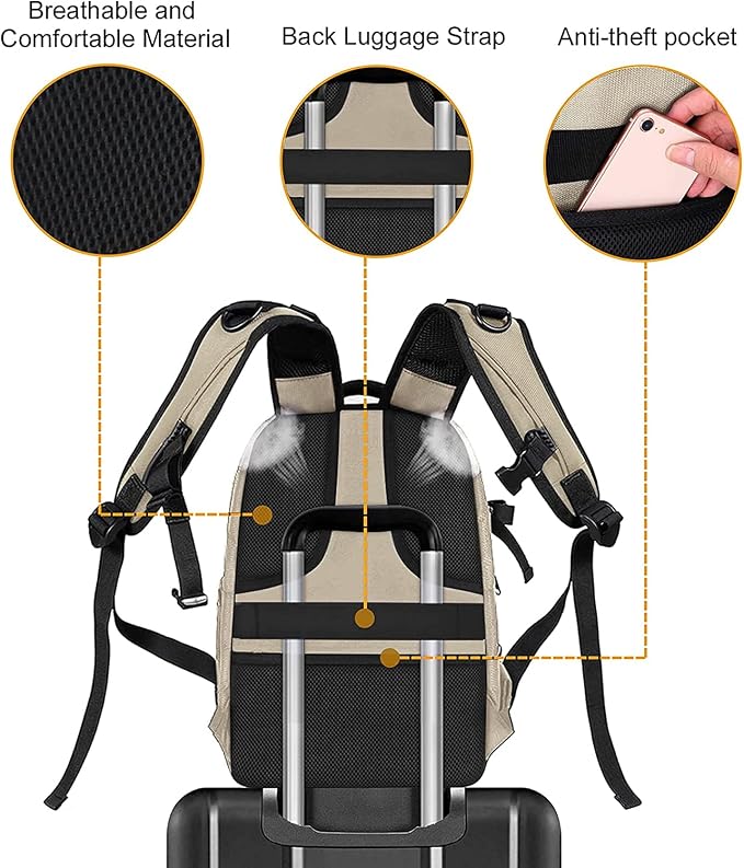 MOSISO Camera Backpack, DSLR/SLR/Mirrorless Photography Camera Bag 15-16 inch Waterproof Hardshell Case with Tripod Holder&Laptop Compartment Compatible with Canon/Nikon/Sony, Camel
