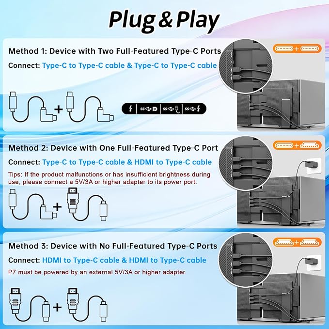 Teamgee Laptop Screen Extender, 15.6" Ultra-Slim FHD Portable Monitor, Plug & Play Triple Laptop Monitor Extender for Travel, Work, and Gaming, Compatible for Mac/Windows/Android/Dex