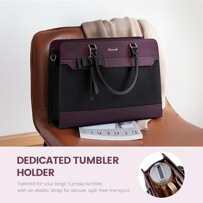 LOVEVOOK Laptop Tote Bag for Women,Leather Work Bag, Waterproof Business Teacher Bag,Large Computer Handbag Purse Briefcase,Office Gifts for Women