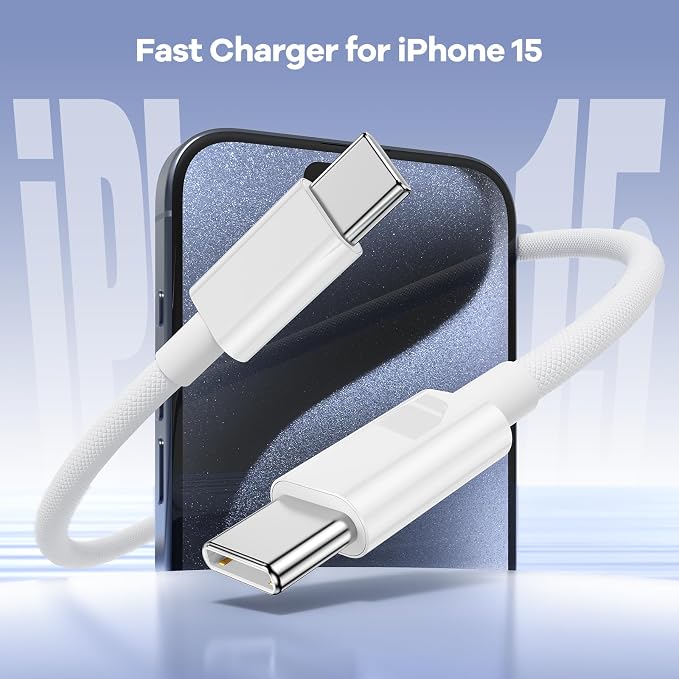 Essri USB C to USB C Cable 6FT for Apple iPhone 16 15 Charger Cord,3Pack 60W C to C Cable Fast Charging Wire for iPhone 16 15 Pro Plus Pro Max iPad Pro/Air MacBook Pro/Air,for Galaxy S24 S23 and More