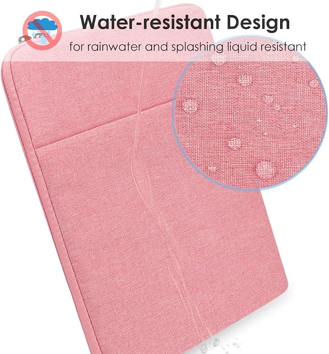 ProElife 12-Inch Laptop Tablet Sleeve Case Canvas Cover for 2022-2014 Surface Pro 4/5 / 6/7 / 7+ / 8/9|Surface Laptop Go 1/2 12.4"|MacBook Air/Pro 13'' M1|Samsung Galaxy Tab S8+/S7+ Bag (Pink)